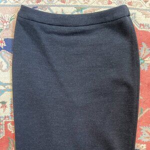 Lanvin fitted grey wool skirt with exposed zipper
